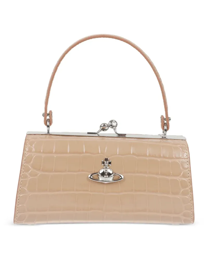 Vivienne Westwood XL Doll crocodile-effect Orb tote bag - Nude Nude