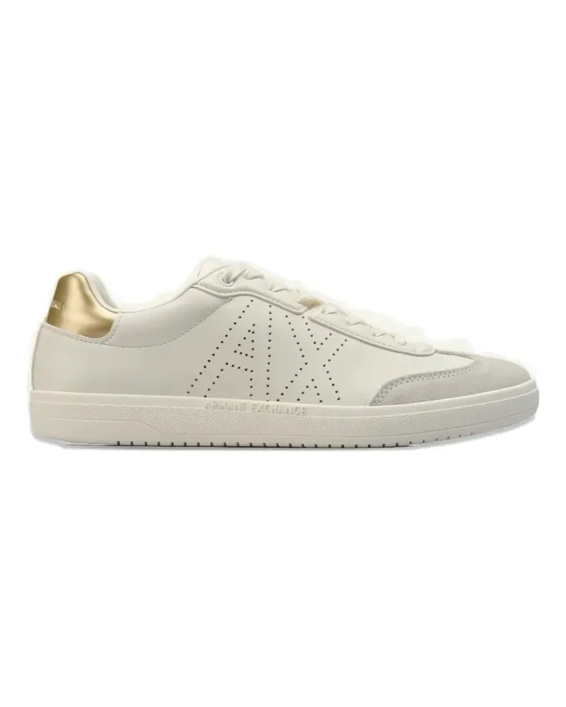 Armani Exchange Sneakers mit perforiertem Logo - Weiß Weiß