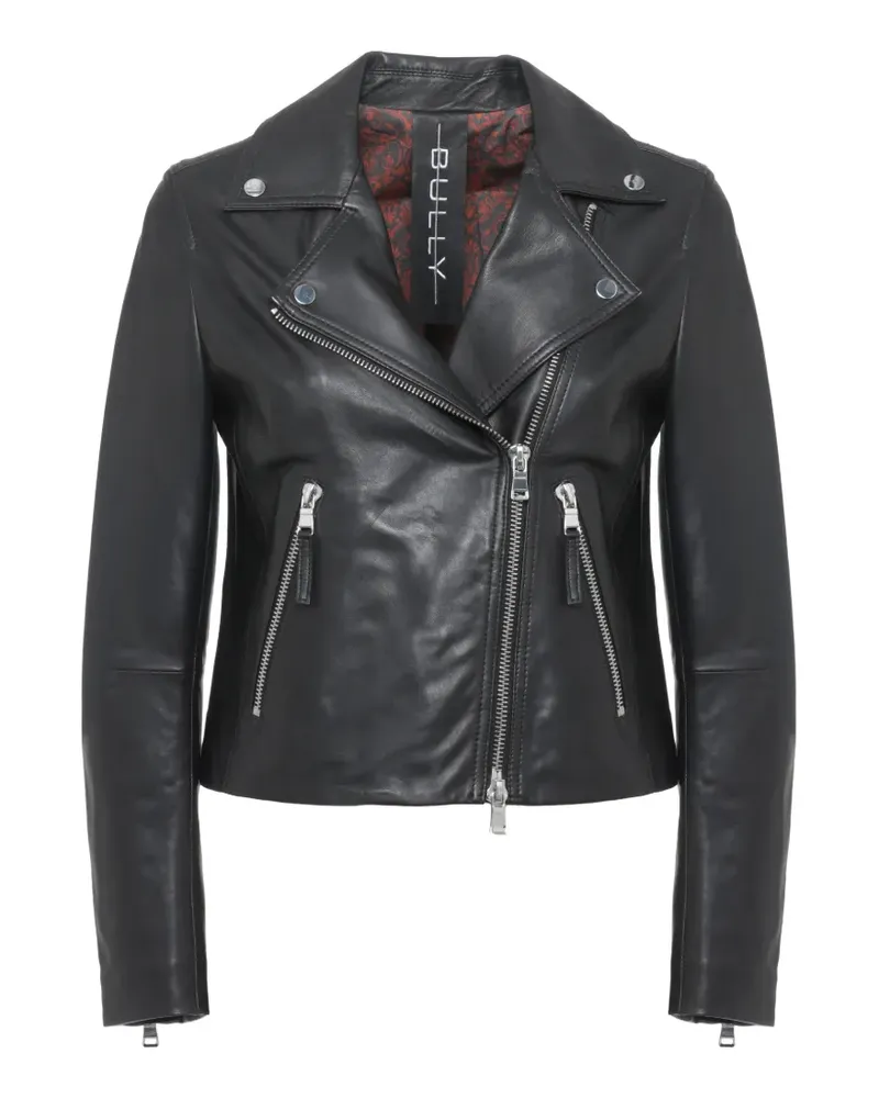 Bully biker leather jacket - Schwarz Schwarz