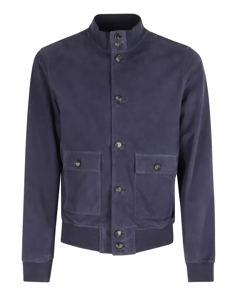 Stewart buttoned suede jacket - Blau Blau