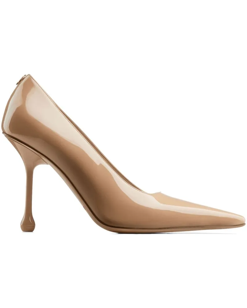 Jimmy Choo Ixia Pumps aus Lackleder 95mm - Nude Nude