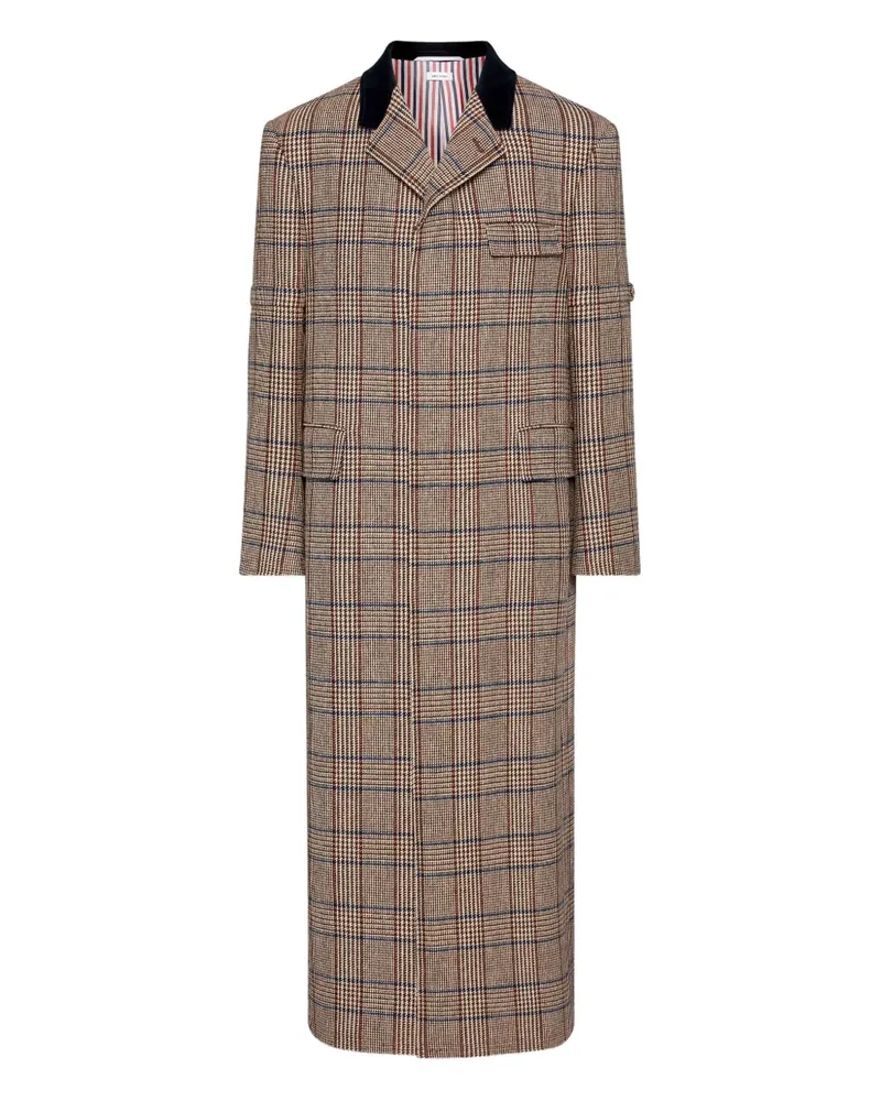Thom Browne Mantel mit Karomuster - Braun Braun