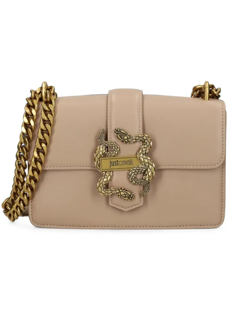 Just Cavalli snake-plaque shoulder bag - Nude Nude