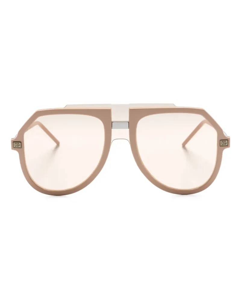 Dolce & Gabbana Sonnenbrille mit Shield-Gestell - Nude Nude