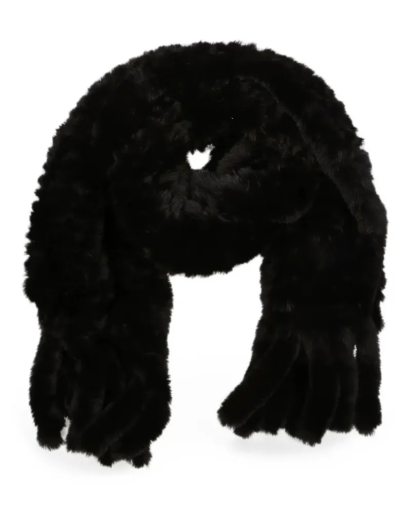 Pinko faux-fur scarf - Schwarz Schwarz
