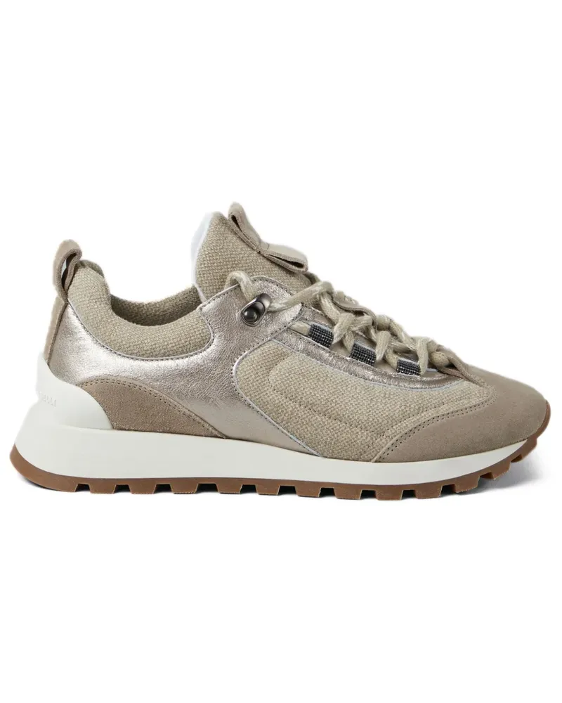 Brunello Cucinelli Sneakers mit Einsätzen - Nude Nude