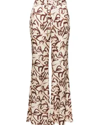 AERON Ausgestellte Satinhose mit abstraktem Print Nude