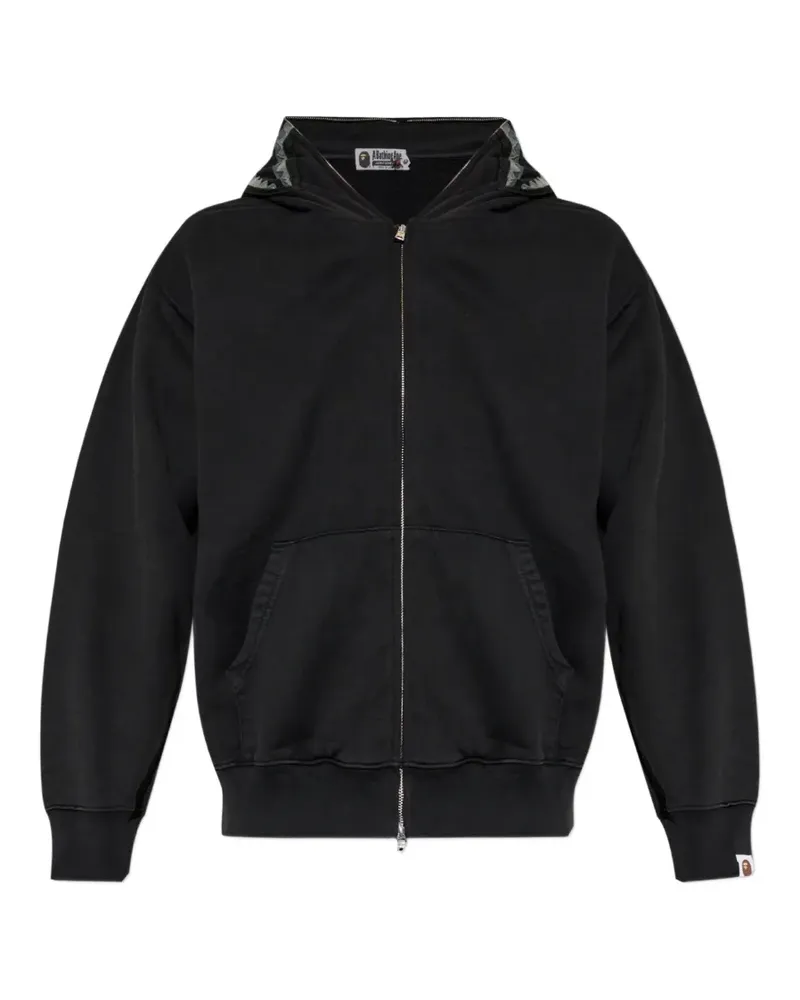 BAPE Shark Hoodie mit Patch-Detail - Schwarz Schwarz