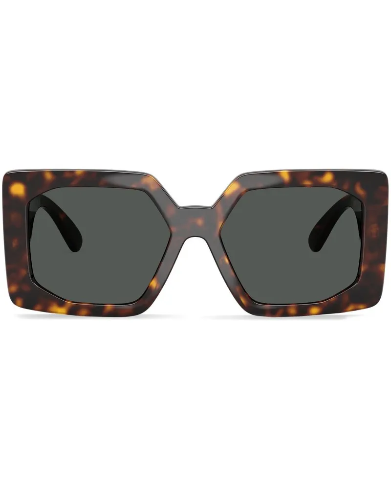 Versace Sonnenbrille mit graviertem Medusa-Schild - Braun Braun