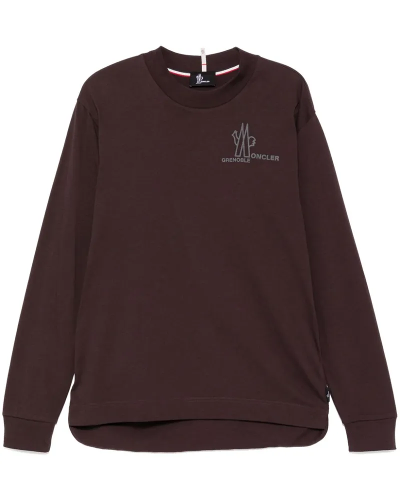 Moncler T-Shirt mit Logo-Print - Braun Braun
