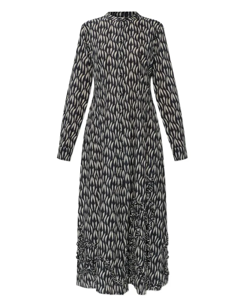 Ulla Johnson Laurentine ruffled print midi dress - Schwarz Schwarz