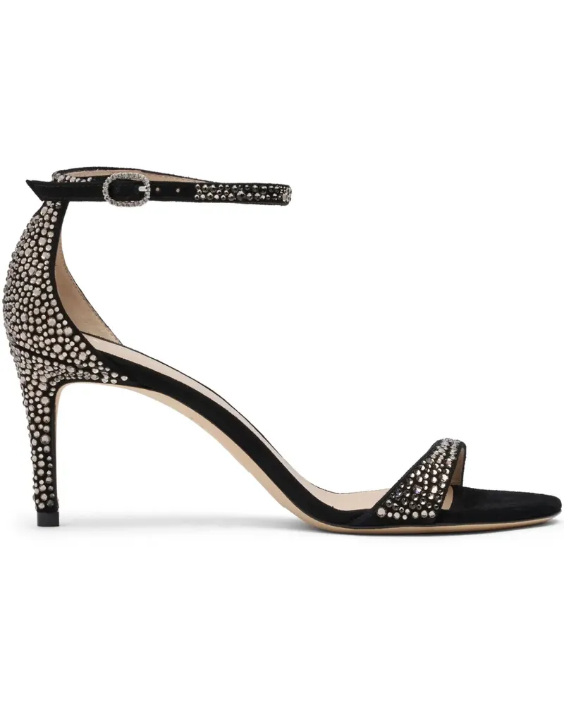 Stuart Weitzman Nudist Shine Sandalen 75mm - Schwarz Schwarz