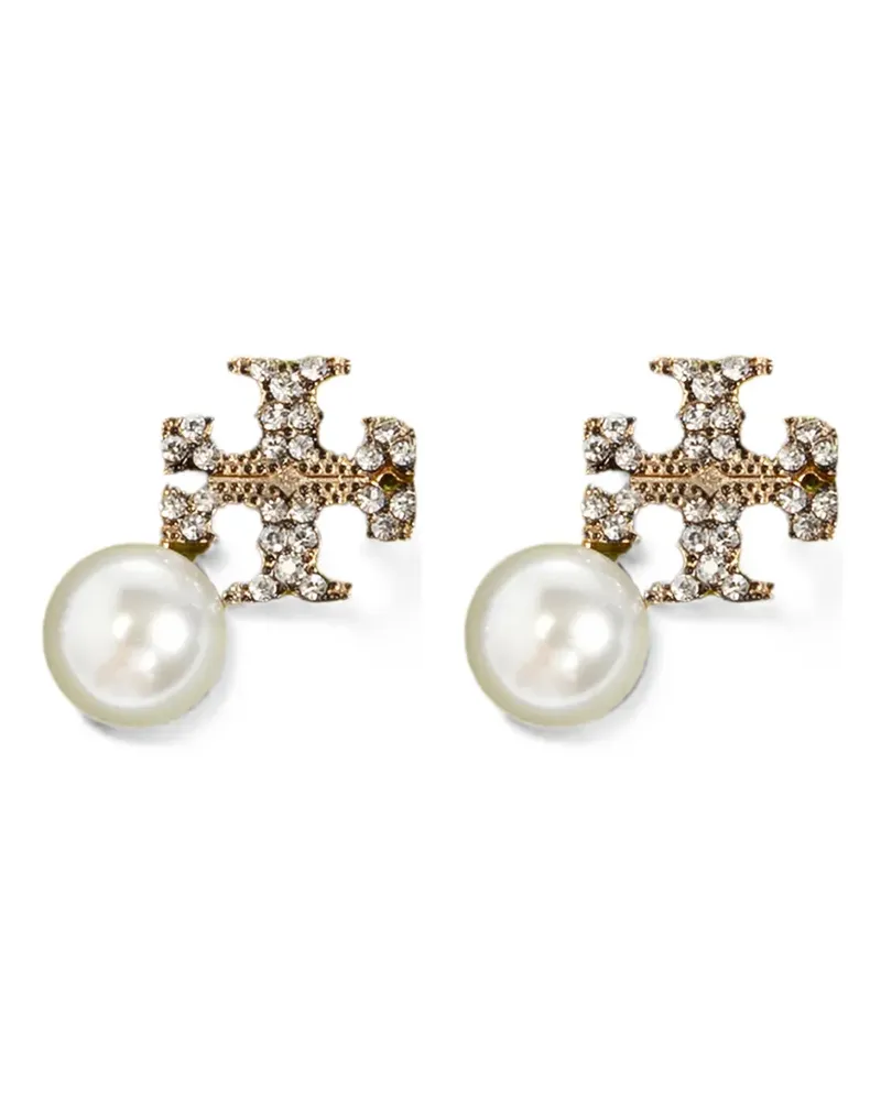 Tory Burch Moondance Double T pearl earrings - Gold Gold