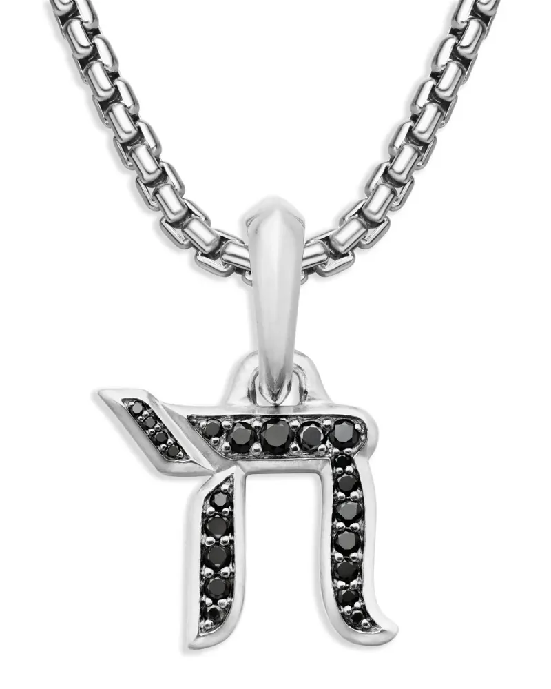 David Yurman Chai Sterlingsilber-Amulett mit Diamanten (17mm Silber