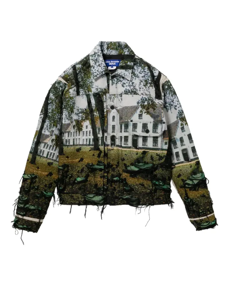 Junya Watanabe Ausgefranste Jacke mit Muster - Mehrfarbig Mehrfarbig