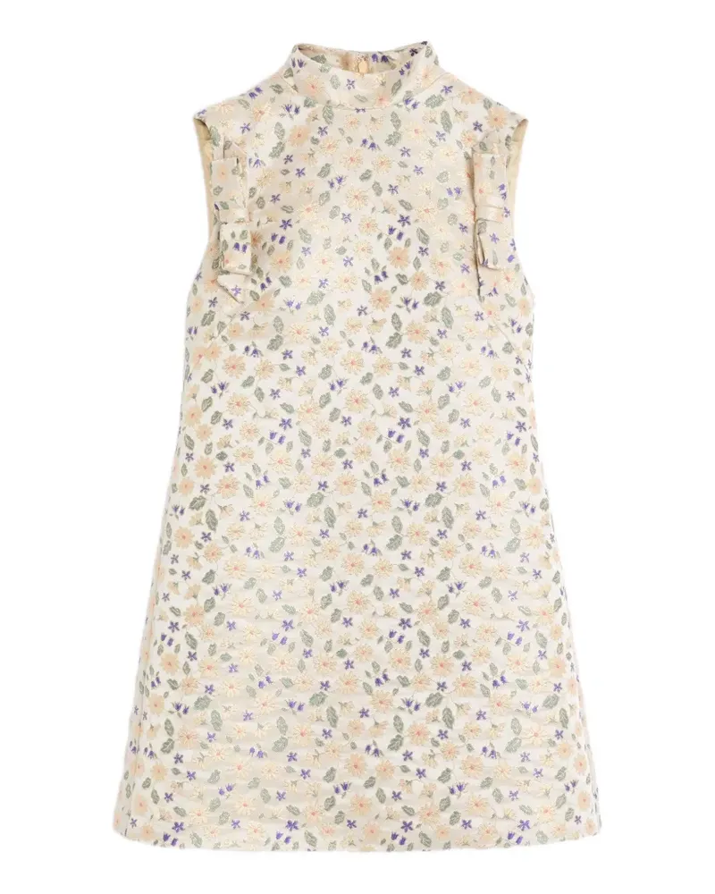 Valentino Garavani Jacquard-Minikleid mit Blumenmuster - Nude Nude