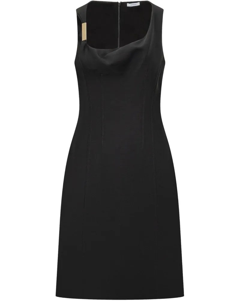 Ferragamo Midikleid mit Corsage - Schwarz Schwarz