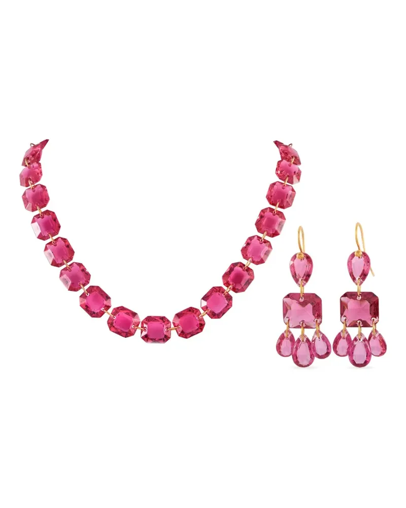 Baccarat 18kt Gelbgoldohrringe mit Kristallen Gelb