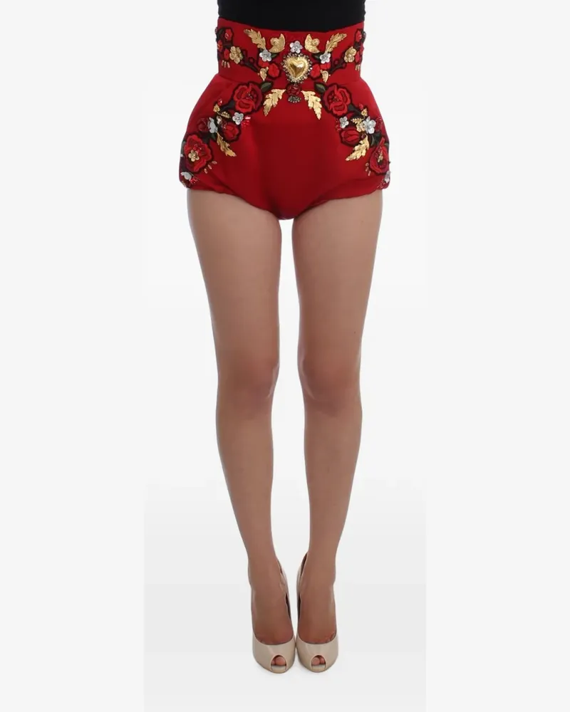 Dolce & Gabbana Shorts mit Kristallen - Rot Rot