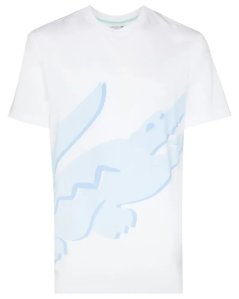 Lacoste T-Shirt mit Logo-Print - Weiß Weiß