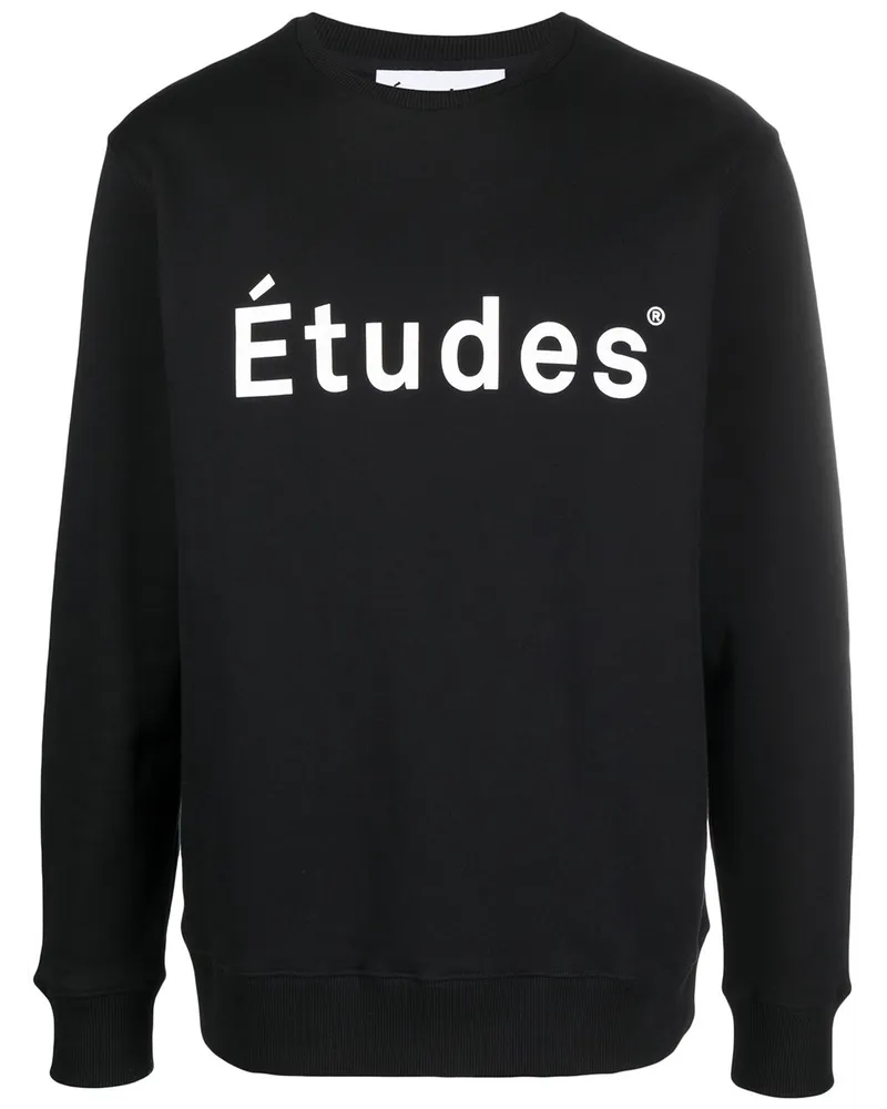Études Studio Sweatshirt mit Logo-Print - Schwarz Schwarz