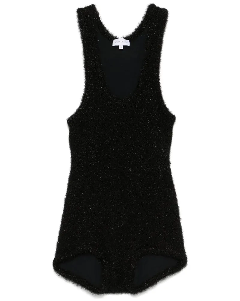 Ioana Ciolacu Playsuit mit Fransen - Schwarz Schwarz