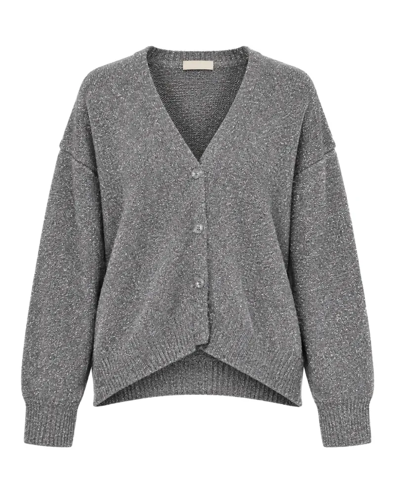 Kaos metallic-effect V-neck cardigan - Grau Grau