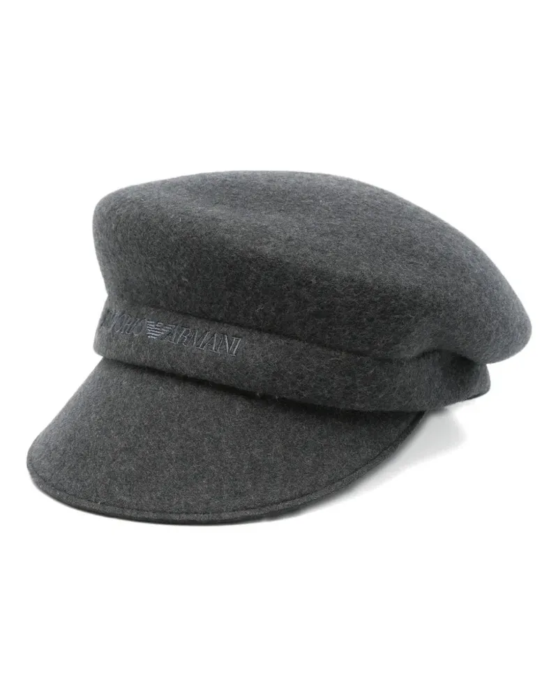 Emporio Armani Bestickte Baskenmütze - Grau Grau
