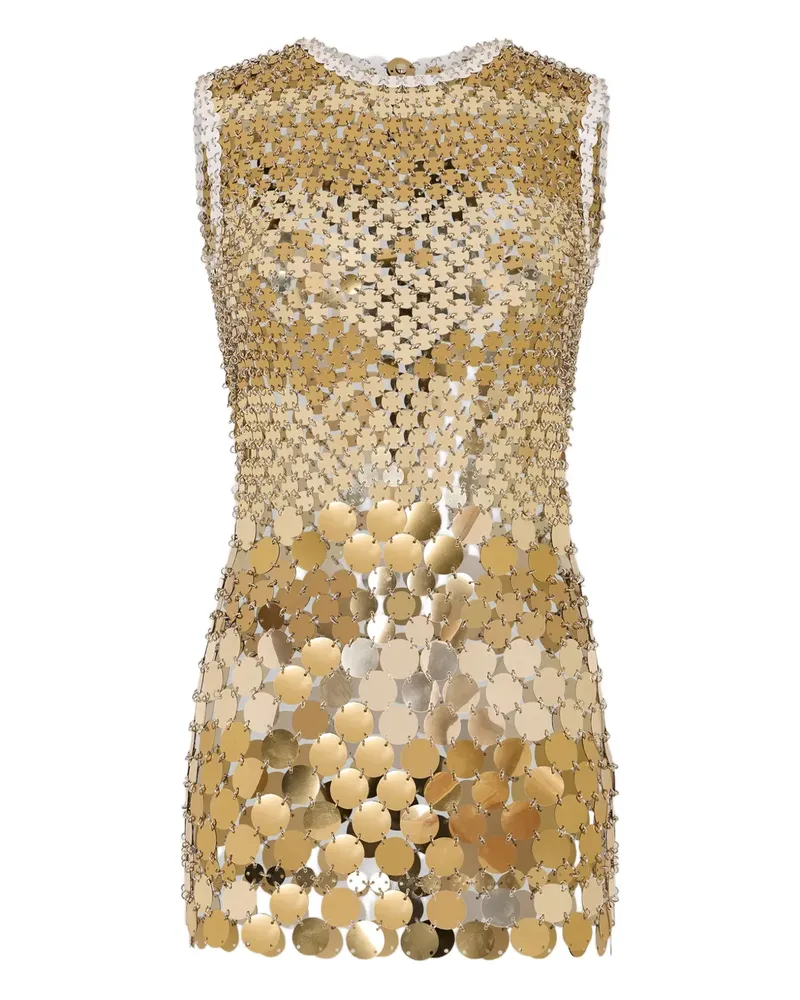 Paco Rabanne stud assembly mini dress - Gold Gold