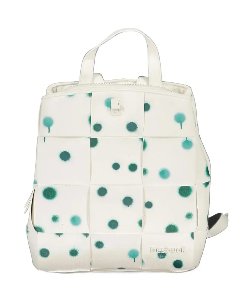 Desigual Gewebter Rucksack mit Graffiti - Weiß Weiß