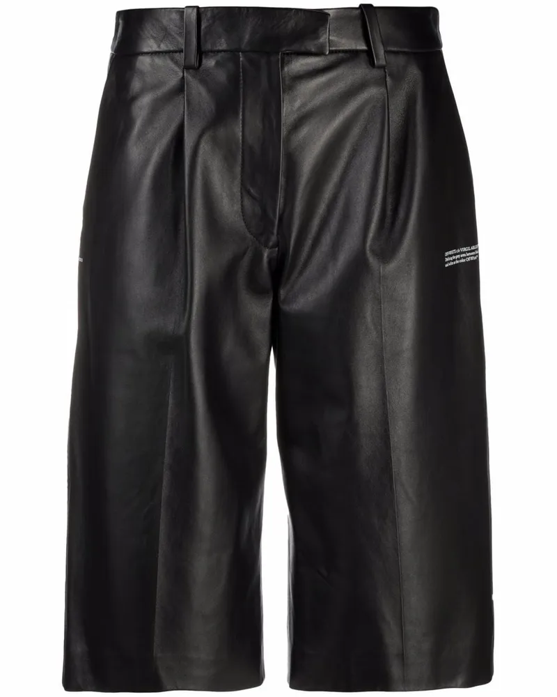 OFF-WHITE Klassische Ledershorts - Schwarz Schwarz