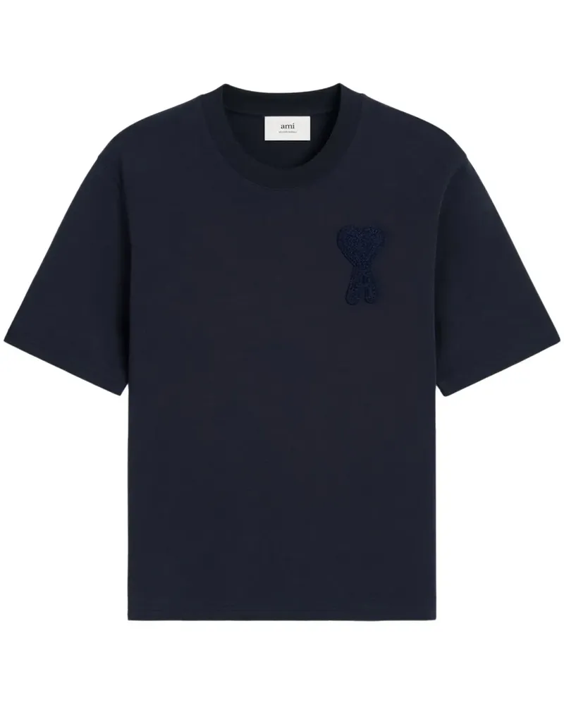 AMI Paris T-Shirt mit Ami de Coeur-Patch - Blau Blau