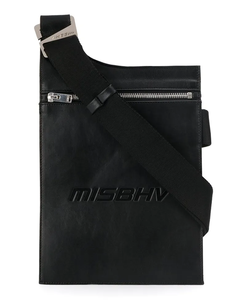 MISBHV Schultertasche mit eingeprägtem Logo Schwarz