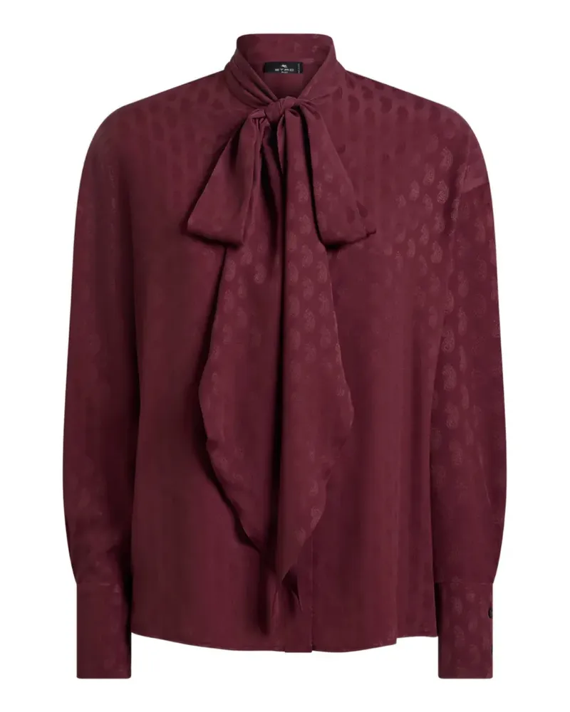 Etro Jacquard-Bluse aus Seidengemisch mit Seidenschal und Paisley-Motiv - Rot Rot