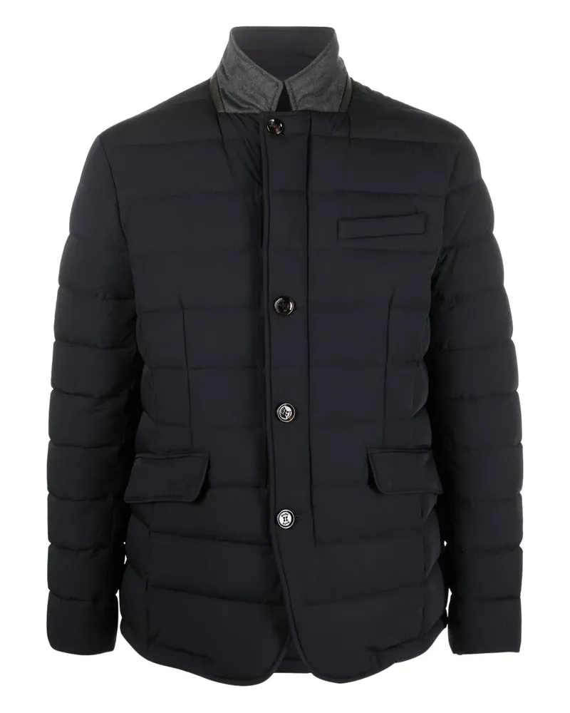 MOORER Gesteppte Zayn Jacke mit Druckknopf - Blau Blau