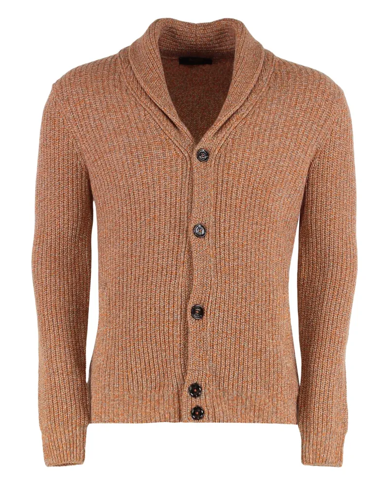 MOORER shawl-collar buttoned cardigan - Braun Braun