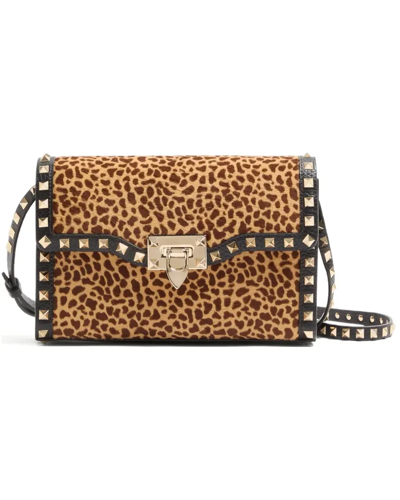 Valentino Garavani Kleine Schultertasche mit Animal-Print - Braun Braun