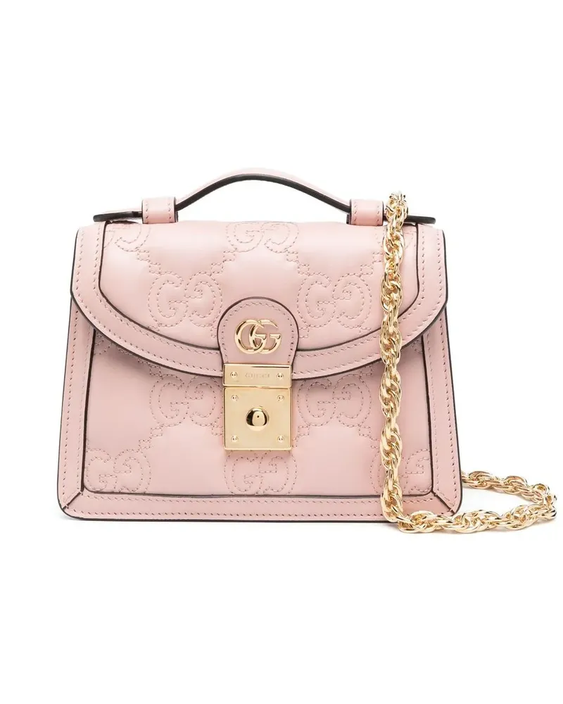 Gucci Mini Handtasche aus Matelassé-Leder mit GG - Rosa Rosa