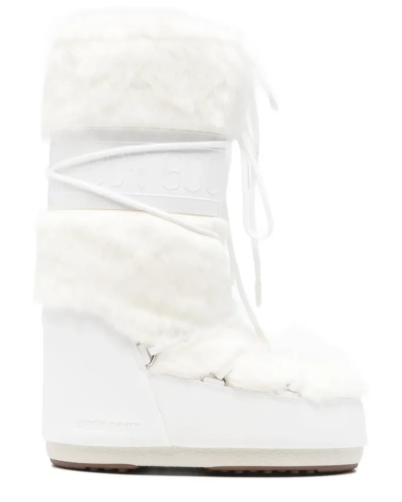 Moon Boot Icon fur-trim lace-up snow boots - Weiß Weiß