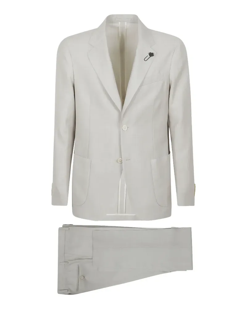 LARDINI flower-pin single-breasted suit - Nude Nude