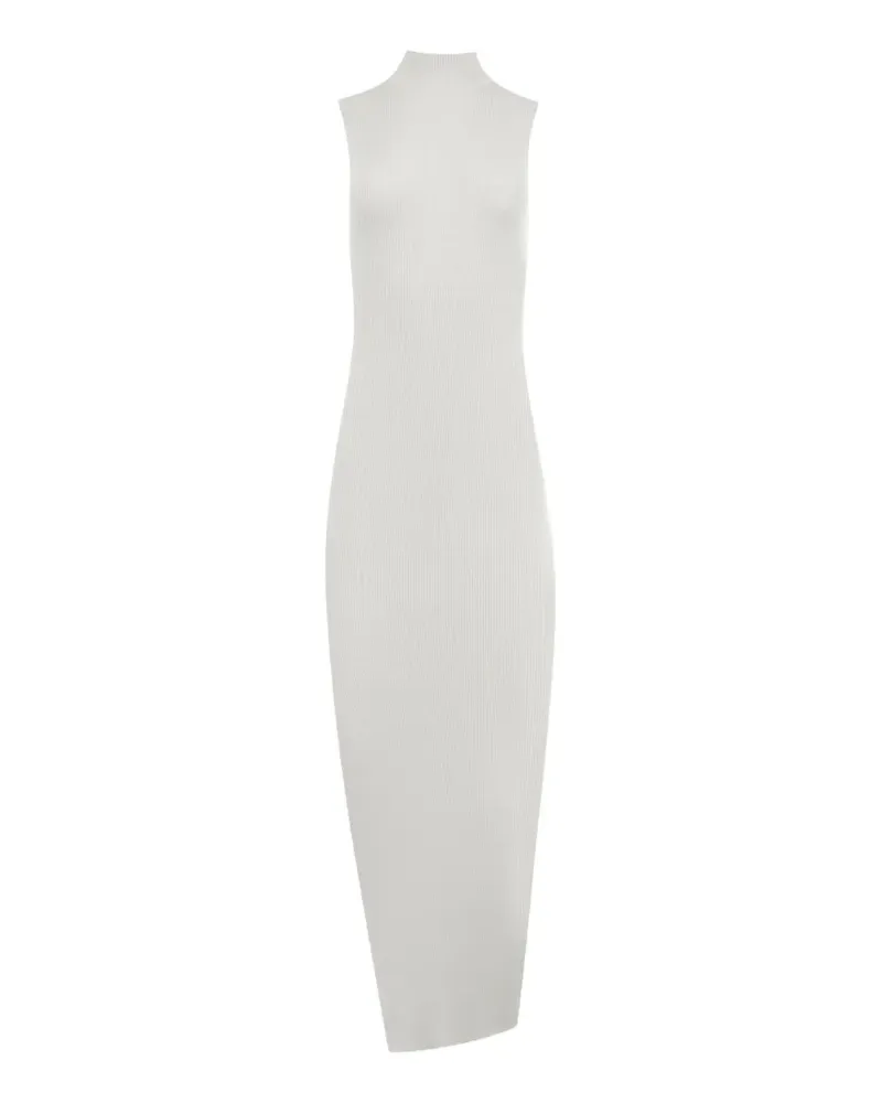 Rick Owens Geripptes Rollkragenkleid - Weiß Weiß
