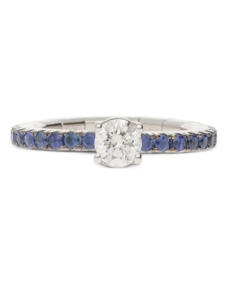 Roberto Demeglio Solitärring mit Diamant und Saphir - Silber Silber