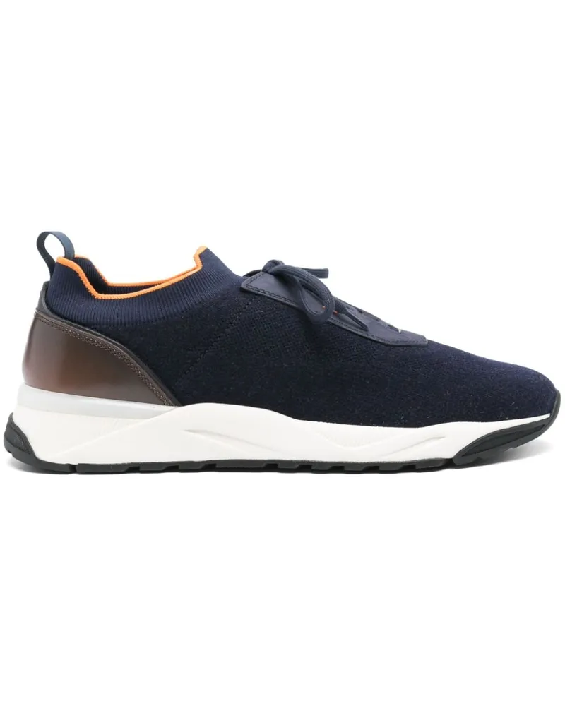 Santoni Sneakers mit Netzeinsatz - Blau Blau