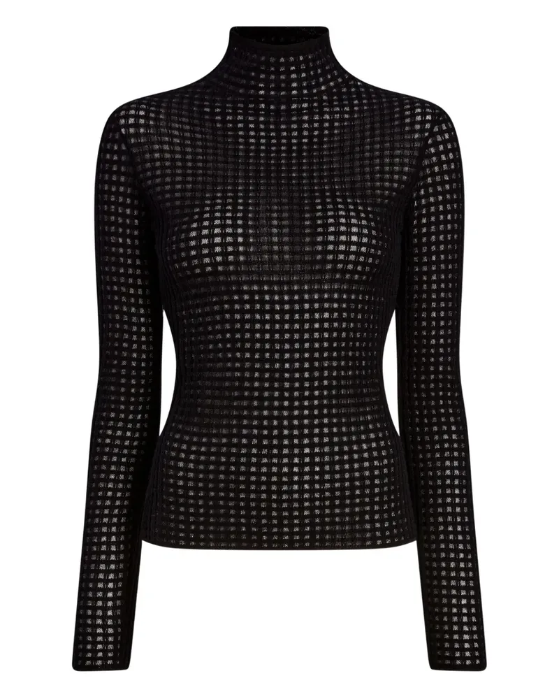 Proenza Schouler Kariertes Zella Merinooberteil - Schwarz Schwarz