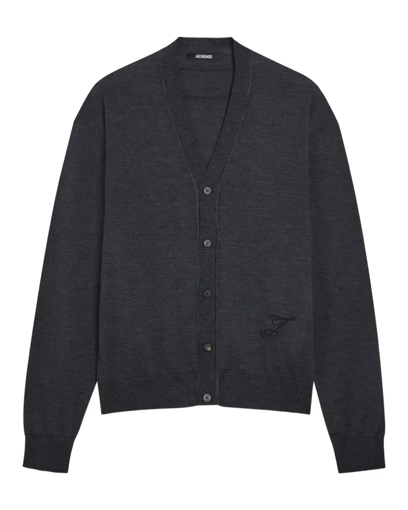 Jacquemus logo-embroidered cardigan - Grau Grau