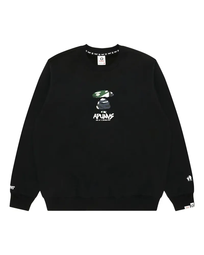 BAPE Sweatshirt mit Ape Head-Print - Schwarz Schwarz