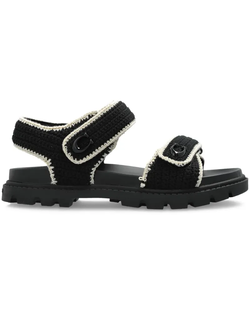 Coach Gehäkelte Brynn Sandalen mit Doppelriemen - Schwarz Schwarz