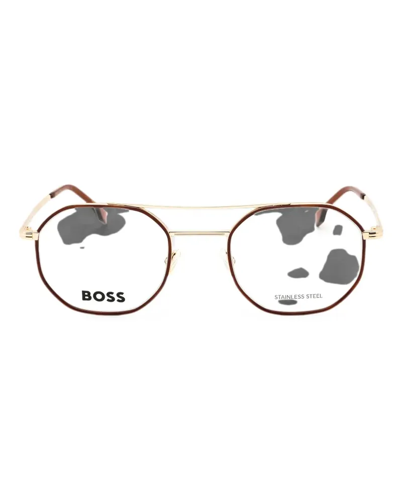 HUGO BOSS geometric-frame glasses - Braun Braun