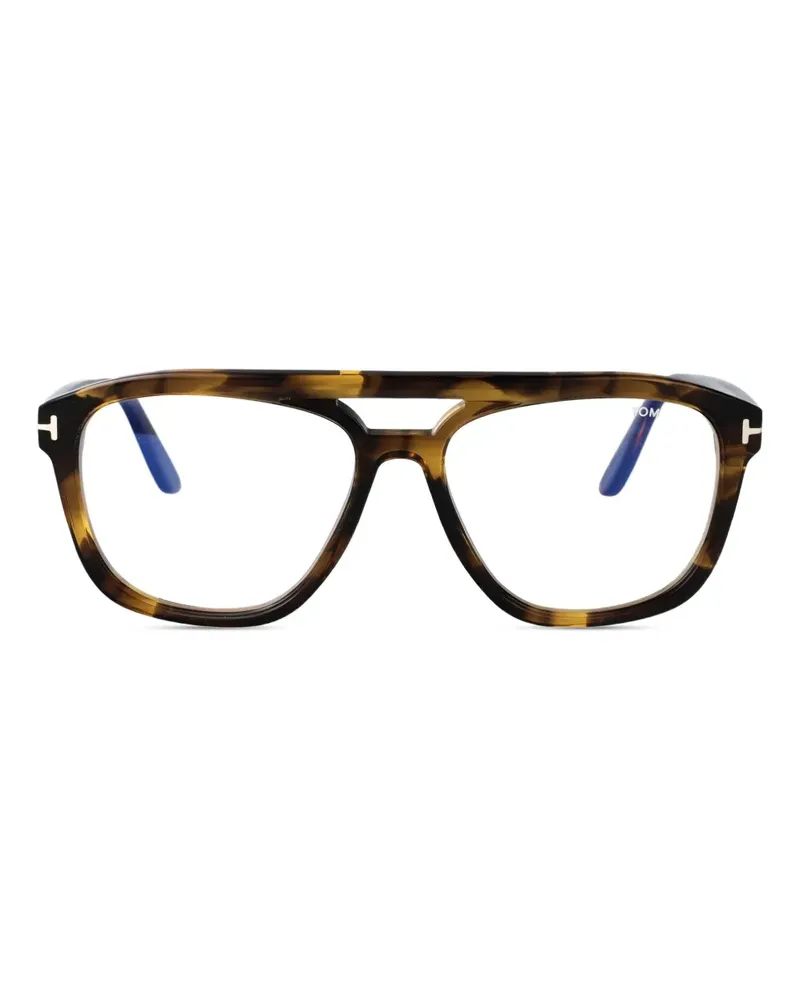 Tom Ford Brille mit Logo-Print - Braun Braun