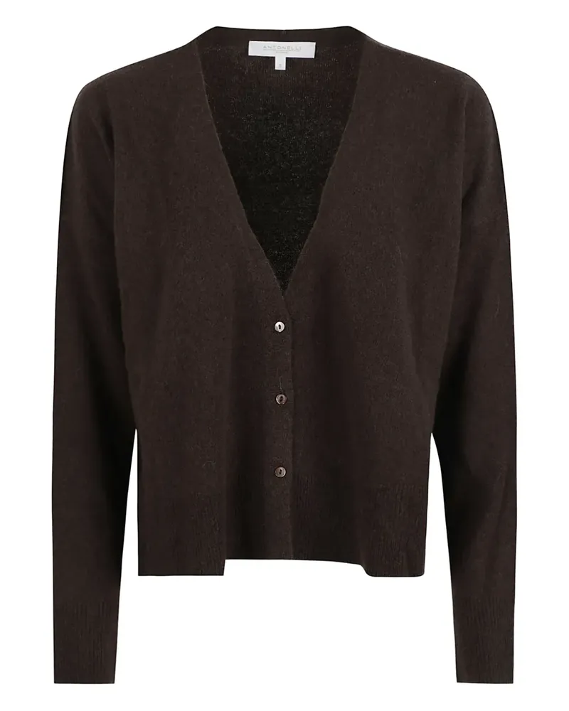 Antonelli Firenze Cardigan mit V-Ausschnitt - Braun Braun